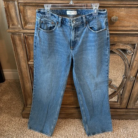Abercrombie & Fitch baggy low rise jean 28/6s denim casual relaxed wide bootcut - Picture 6 of 6